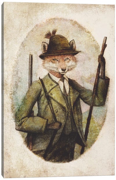 Hunting Season Canvas Art Print - Fox Art