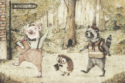 First Day In School II by Mike Koubou canvas print