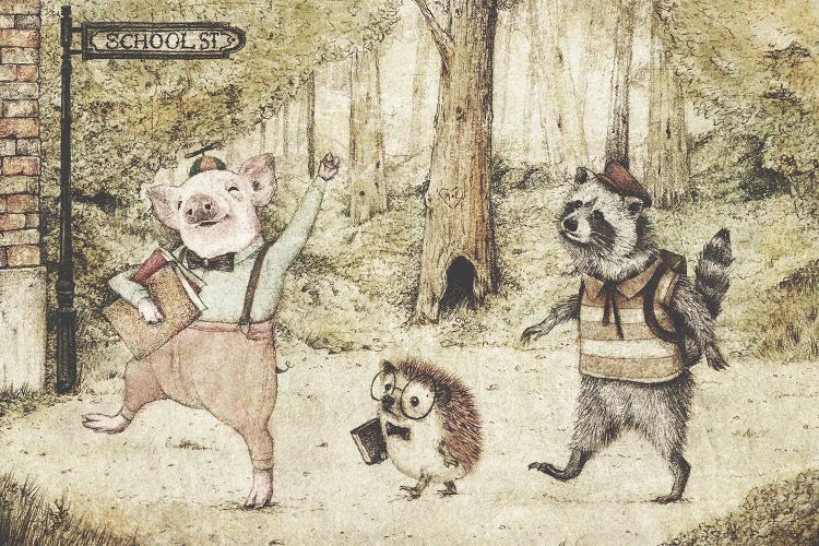First Day In School II by Mike Koubou wall art