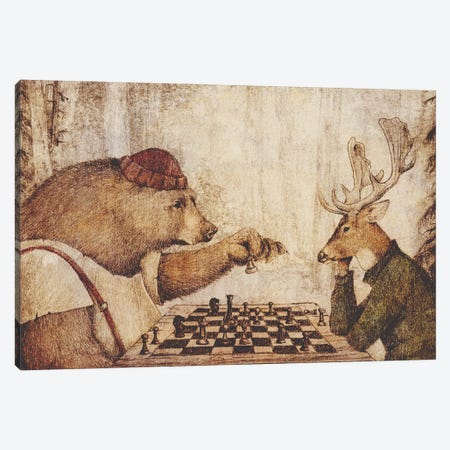 Wild Chess Canvas Print #MKB217} by Mike Koubou Art Print