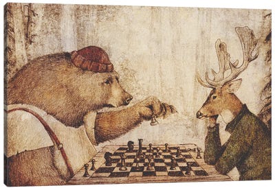 Wild Chess Canvas Art Print - Mike Koubou