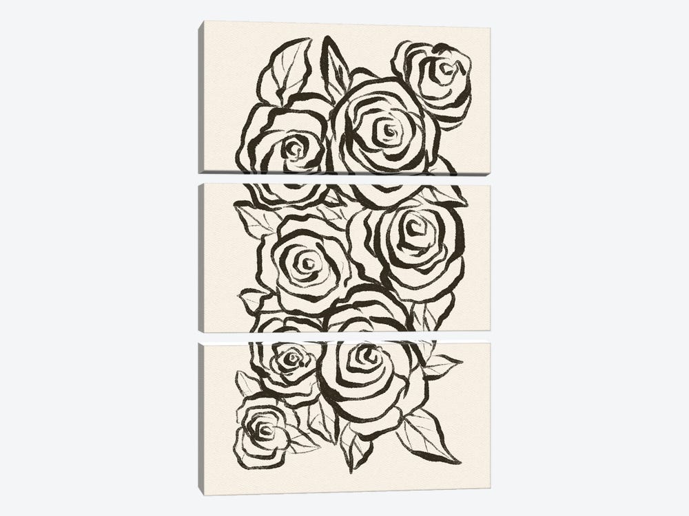 Roses by Mike Koubou 3-piece Canvas Artwork