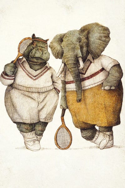 Hippopotamuses: Gentlemen Of The Court by Mike Koubou