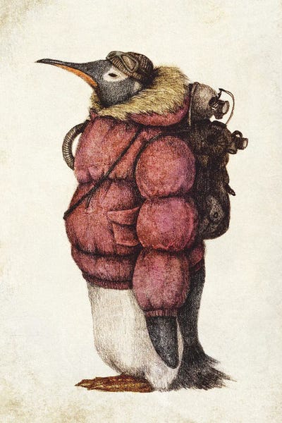 Penguins: Arctic Explorer Red by Mike Koubou