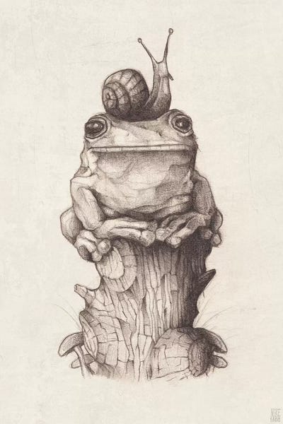 Mike Koubou: Frog And Snail I by Mike Koubou