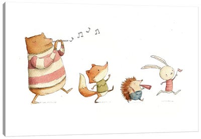 Happy Friends Canvas Art Print - Children's Illustrations 