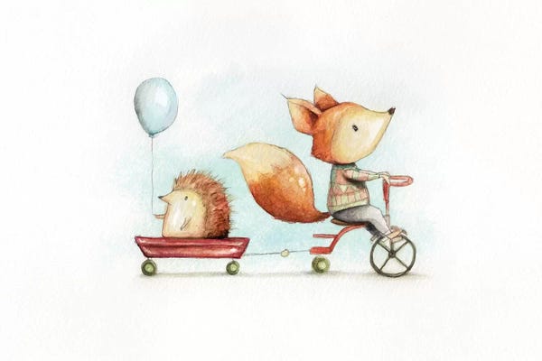 Kids Transportation Art: Best Friends by Mike Koubou