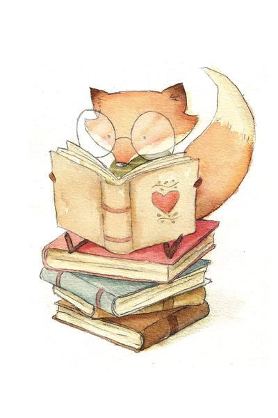 Kids Educational Art: Book Lover by Mike Koubou