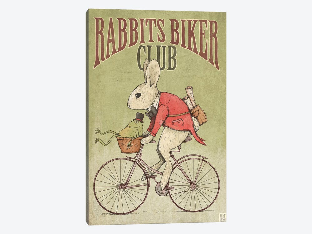 Rabbits Biker Club by Mike Koubou 1-piece Canvas Art Print