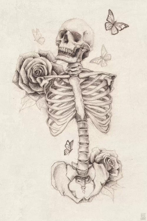 Skeleton And Roses I by Mike Koubou wall art