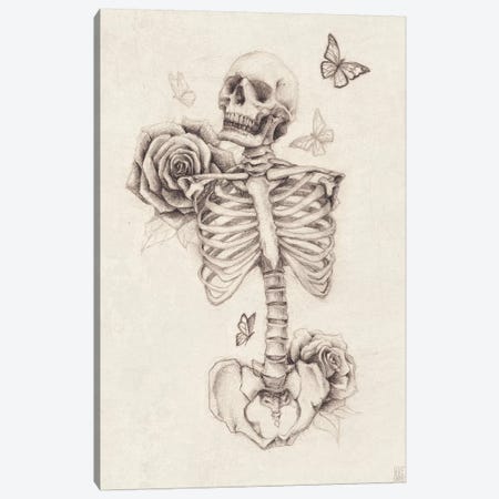 Skeleton And Roses I Canvas Print #MKB57} by Mike Koubou Canvas Print
