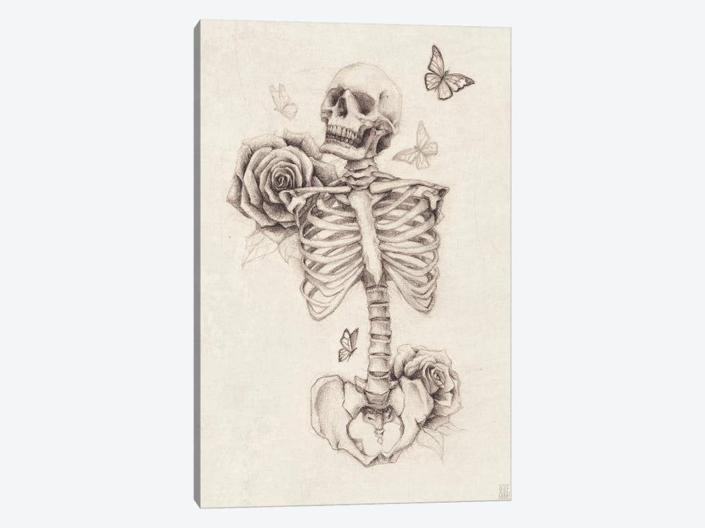 Skeleton And Roses I by Mike Koubou 1-piece Art Print