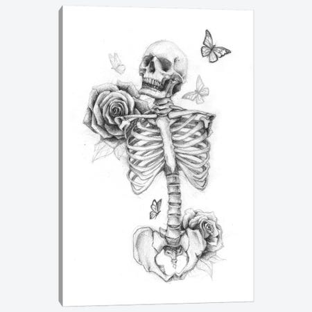 Skeleton And Roses II Canvas Print #MKB58} by Mike Koubou Canvas Art