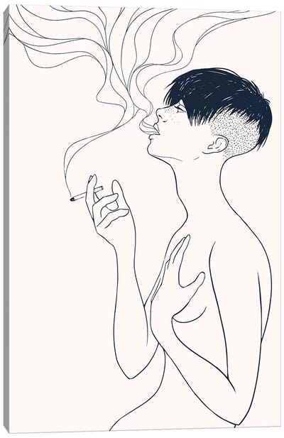 Smoking Canvas Art Print - Mike Koubou