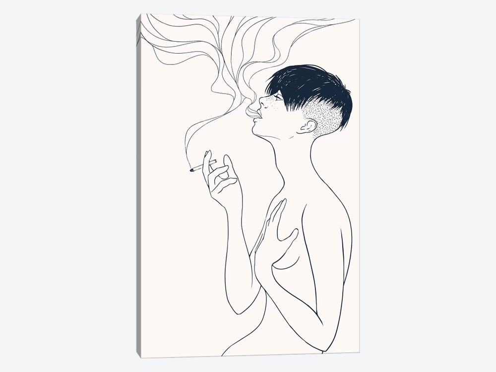 Smoking by Mike Koubou 1-piece Canvas Print