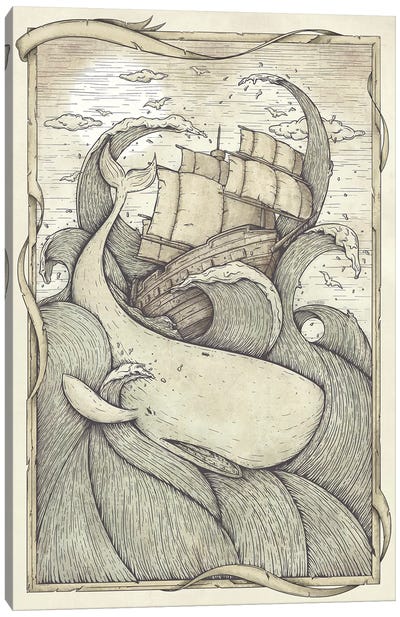 The Battle Canvas Art Print - Whale Art