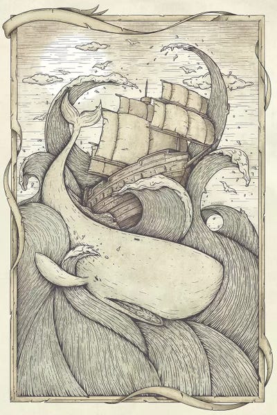 Kids Ocean Life Art: The Battle by Mike Koubou