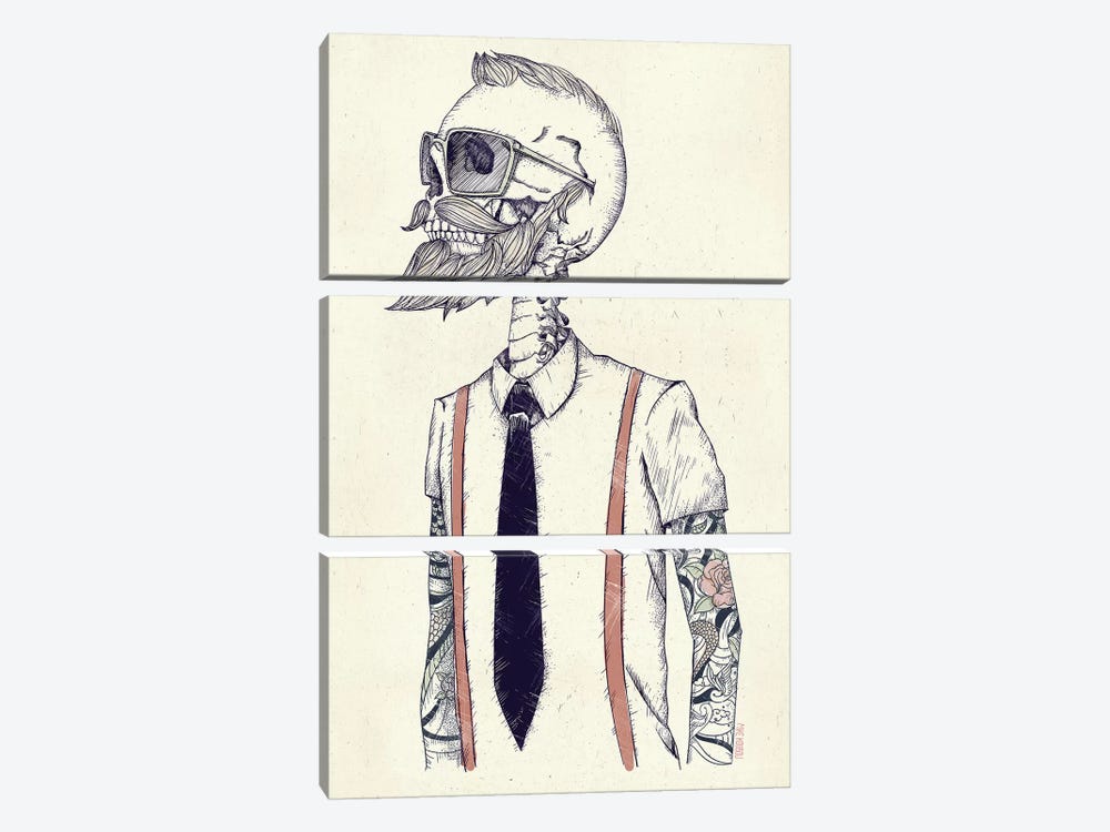 The Gentleman Becomes A Hipster by Mike Koubou 3-piece Art Print