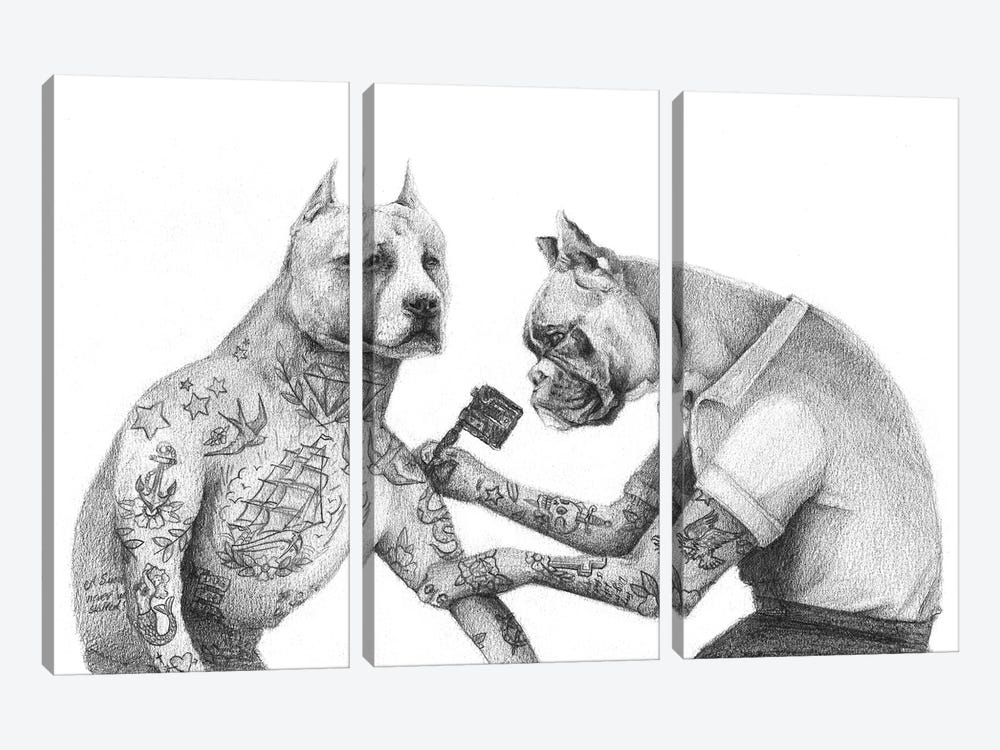 The Tattooist by Mike Koubou 3-piece Canvas Print