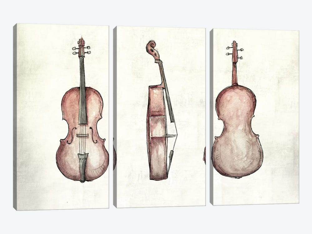 Cello by Mike Koubou 3-piece Canvas Print