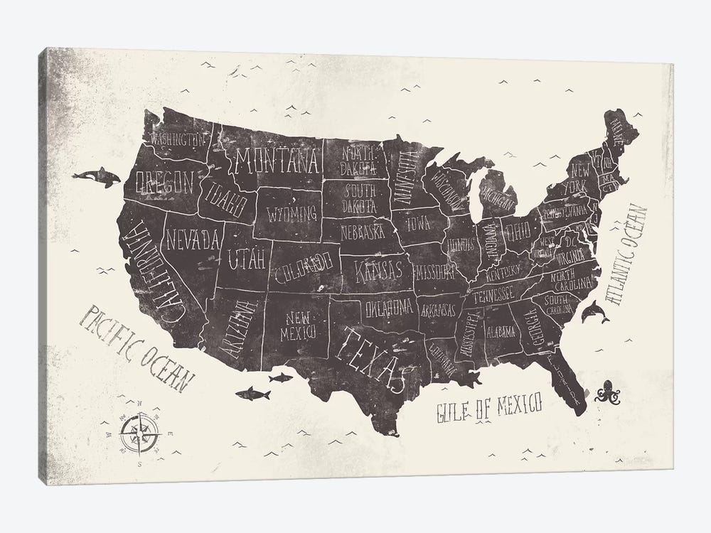 USA by Mike Koubou 1-piece Canvas Print