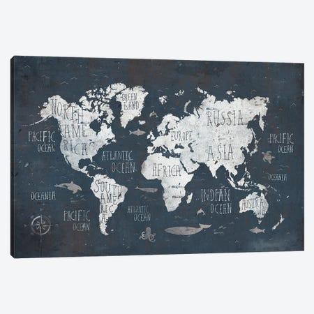World Map Canvas Print #MKB76} by Mike Koubou Canvas Print