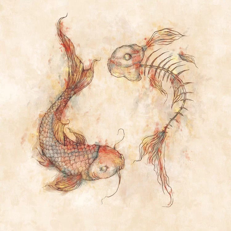 Yin Yang Fish by Mike Koubou wall art