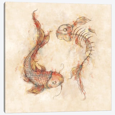 Yin Yang Fish Canvas Print #MKB77} by Mike Koubou Art Print