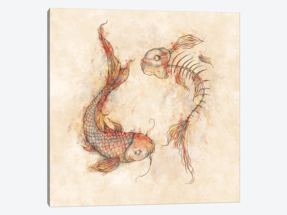 Yin Yang Fish 1-piece Art Print