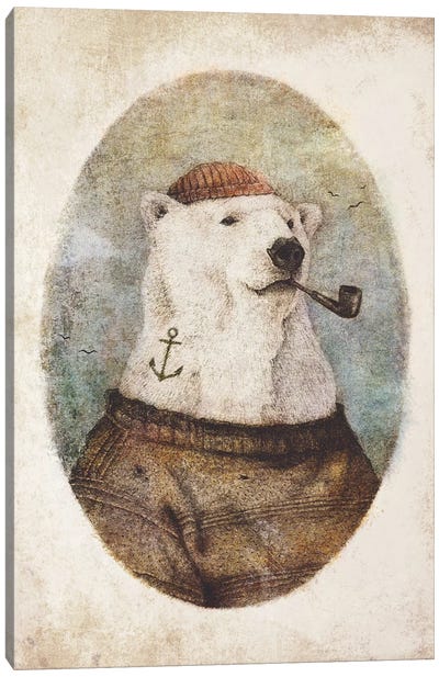 Onto the Shore II Canvas Art Print - Polar Bear Art