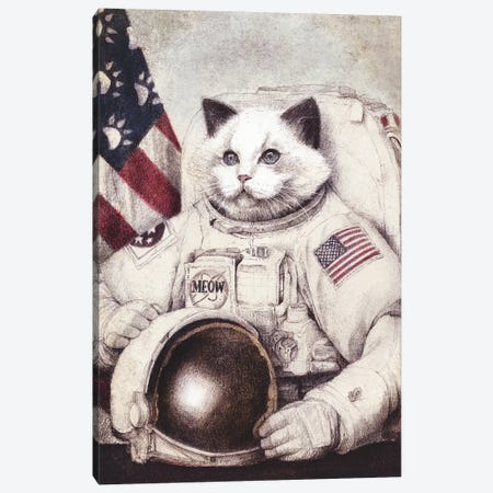 Meow Out Of Space Canvas Print #MKB88} by Mike Koubou Art Print