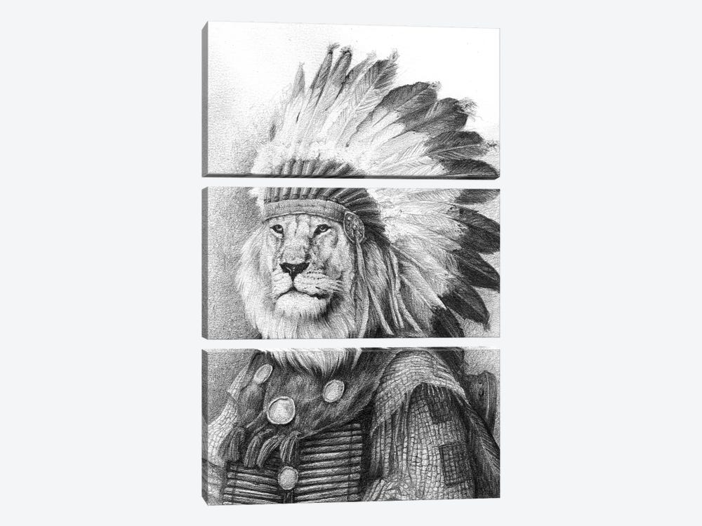 Chief by Mike Koubou 3-piece Canvas Art