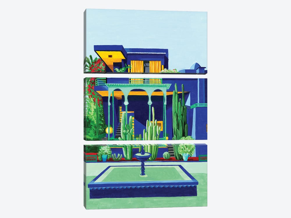 Yves Saint Laurent IV. Villa Oasis by Mila Kochneva 3-piece Canvas Art