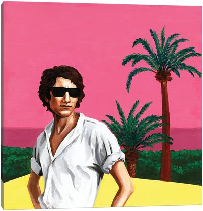 Mr. Yves Saint Laurent I. Pink Sunset Canvas Art Print - Green Art