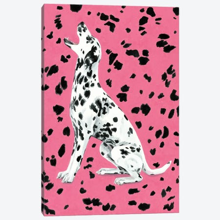 Dalmatian Dog On Pink Background Canvas Print #MKC21} by Mila Kochneva Canvas Art