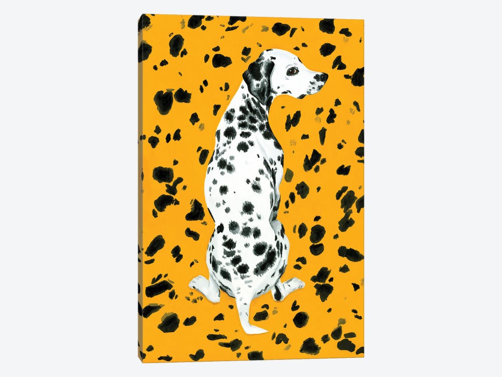 Dalmatian Dog On Yellow Background by Mila Kochneva 1-piece Canvas Artwork