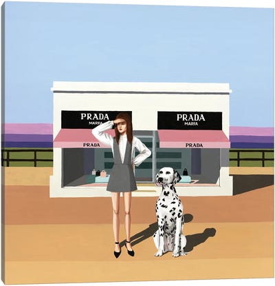 Fashionista. Prada Marfa, Texas Canvas Art Print - Pet Obsessed