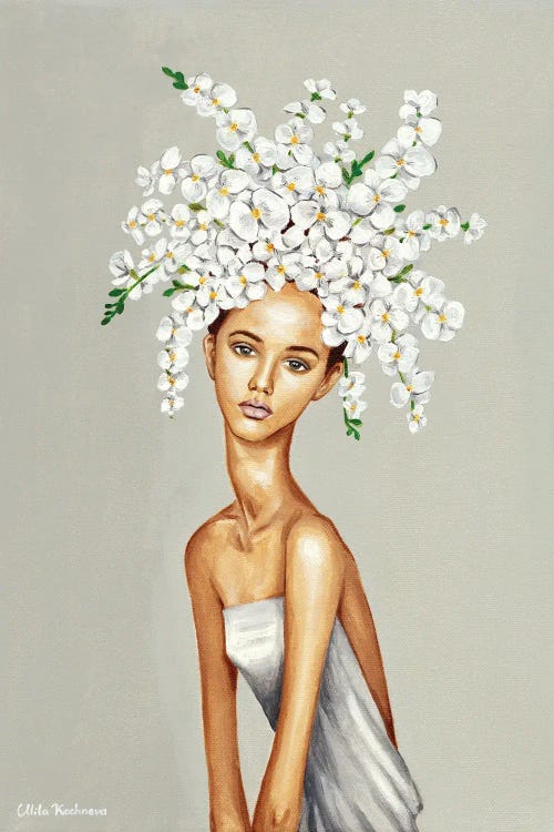 Girl With White Orchids