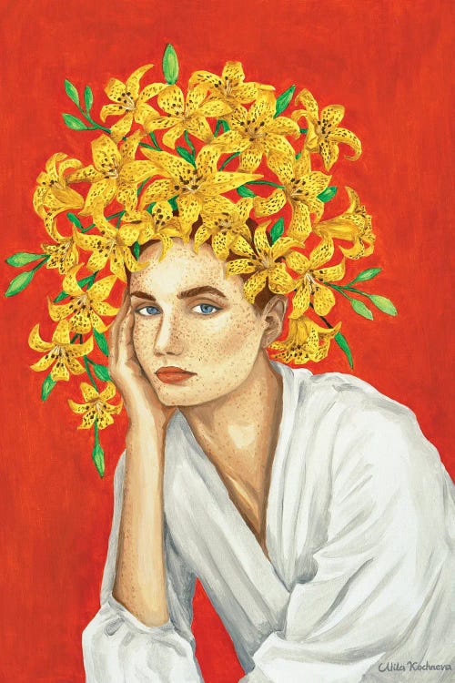 Girl With Yellow Lilies