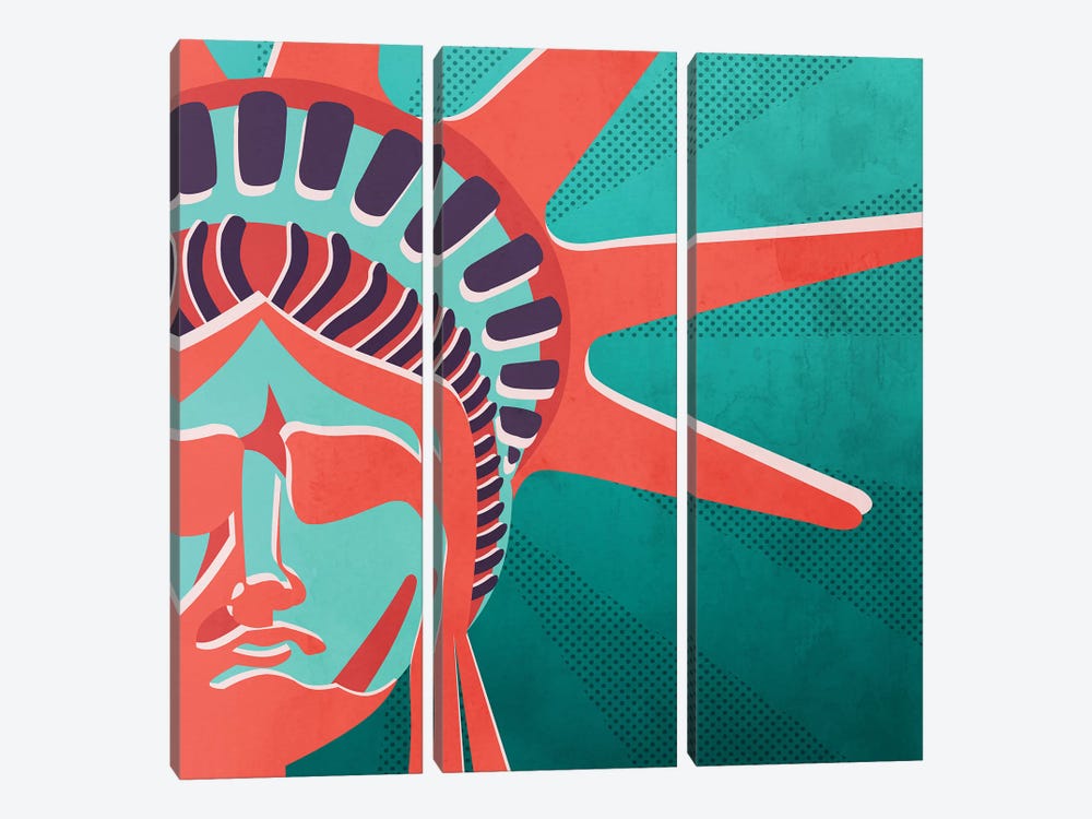 Statue Of Liberty by Mark Ashkenazi 3-piece Canvas Art Print