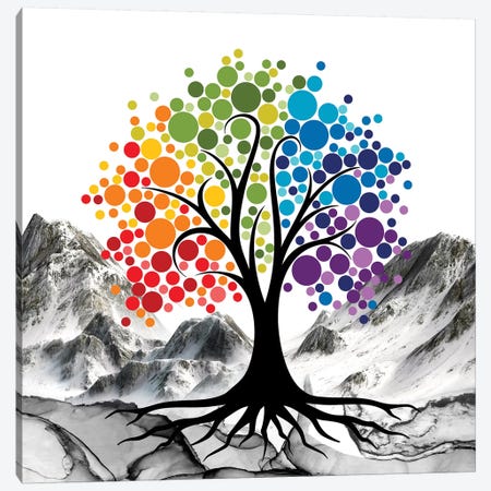 Colored Tree Canvas Print #MKH130} by Mark Ashkenazi Art Print