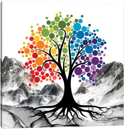 Colored Tree Canvas Art Print - Mark Ashkenazi