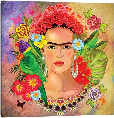 Frida Kahlo 3 Canvas Art Print - Tropical Décor