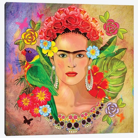 Frida Kahlo 3 Canvas Print #MKH142} by Mark Ashkenazi Canvas Artwork