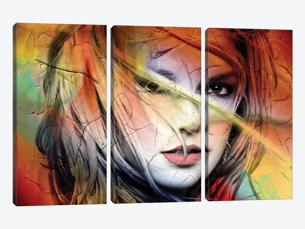 Britney Spears by Mark Ashkenazi 3-piece Canvas Wall Art