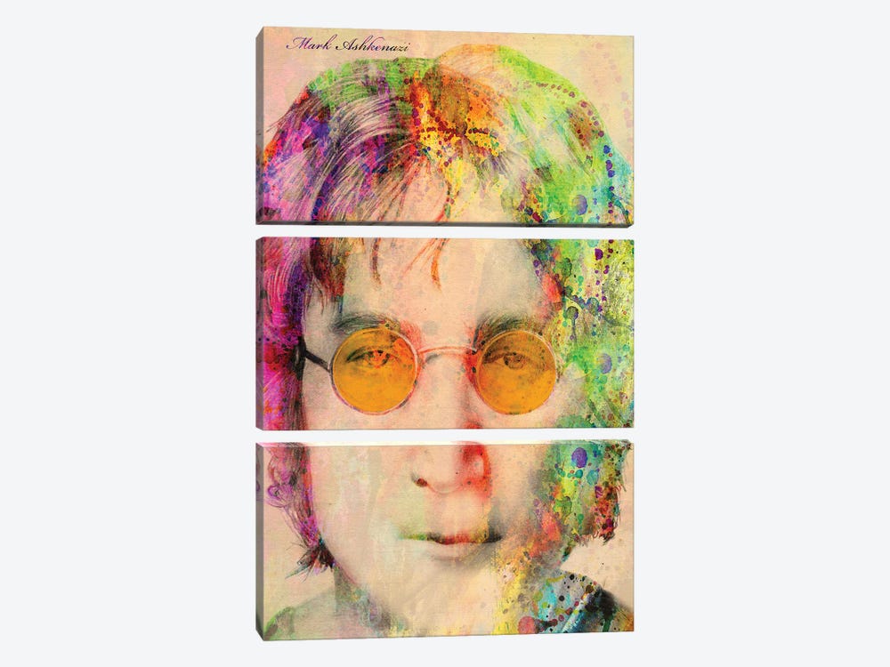 John Lennon by Mark Ashkenazi 3-piece Canvas Print
