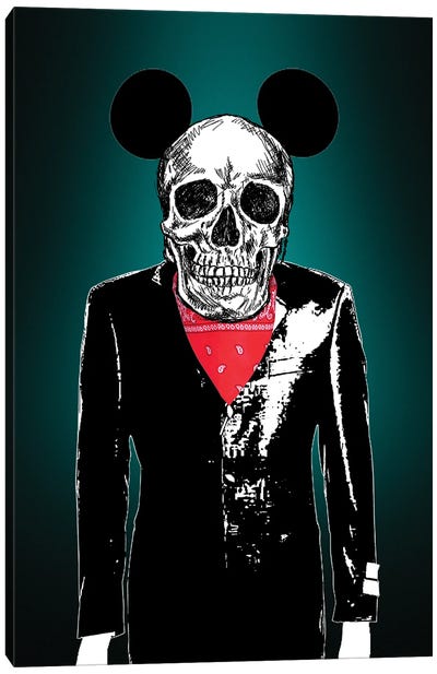 Mouse Skeleton Outlaw Canvas Art Print - Mickey Mouse