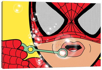 Spidey Bubbles Canvas Art Print - Spider-Man