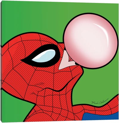 Spidey Chew Canvas Art Print - Spider-Man