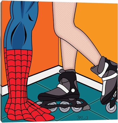 Spidey Skate Canvas Art Print - The Avengers